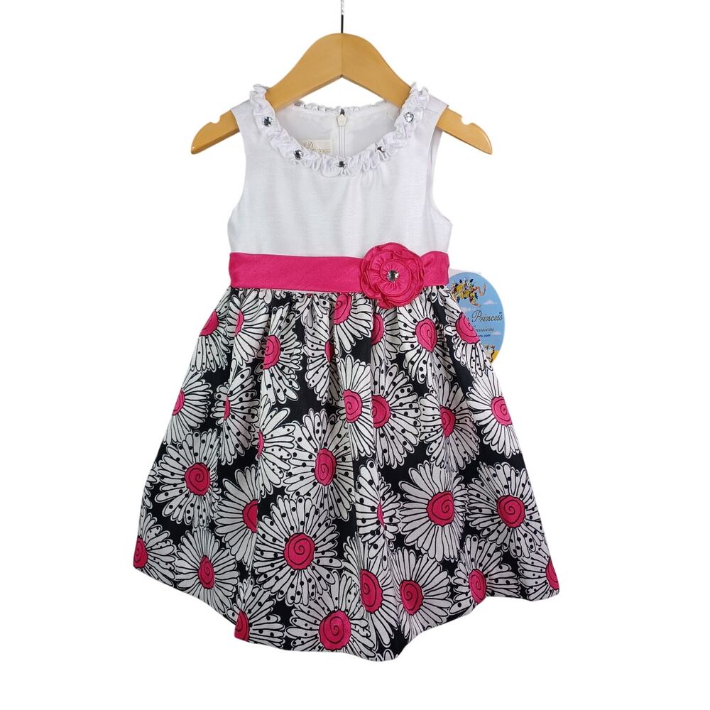 American Princess Girls Floral Special Occasion Dress Size 3T Pink White Formal